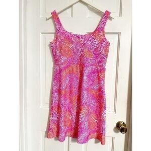 Gingy Pink Print Preppy Dress NWOT Sz S